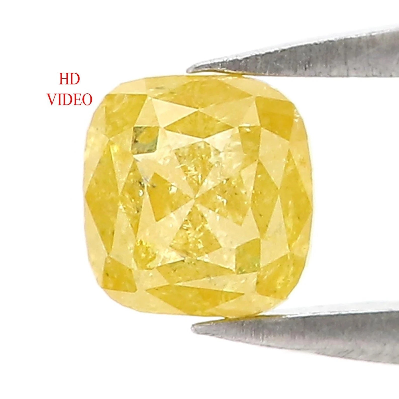 0.75 CT Natural Loose Cushion Shape Diamond Yellow Color Cushion Cut Diamond 4.85 MM Natural Yellow Color Cushion Rose Cut Diamond NQ2367