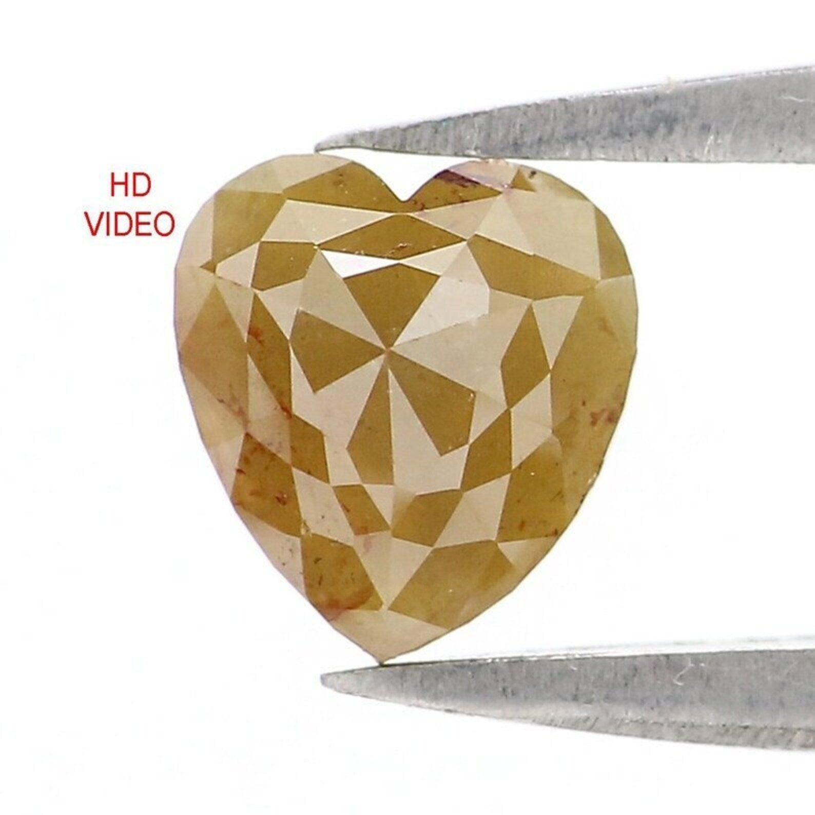 0.95 CT Natural Loose Heart Shape Diamond Yellow Color Heart Cut Diamond 6.10 MM Natural Loose Diamond Heart Shape Rose Cut Diamond NQ2218