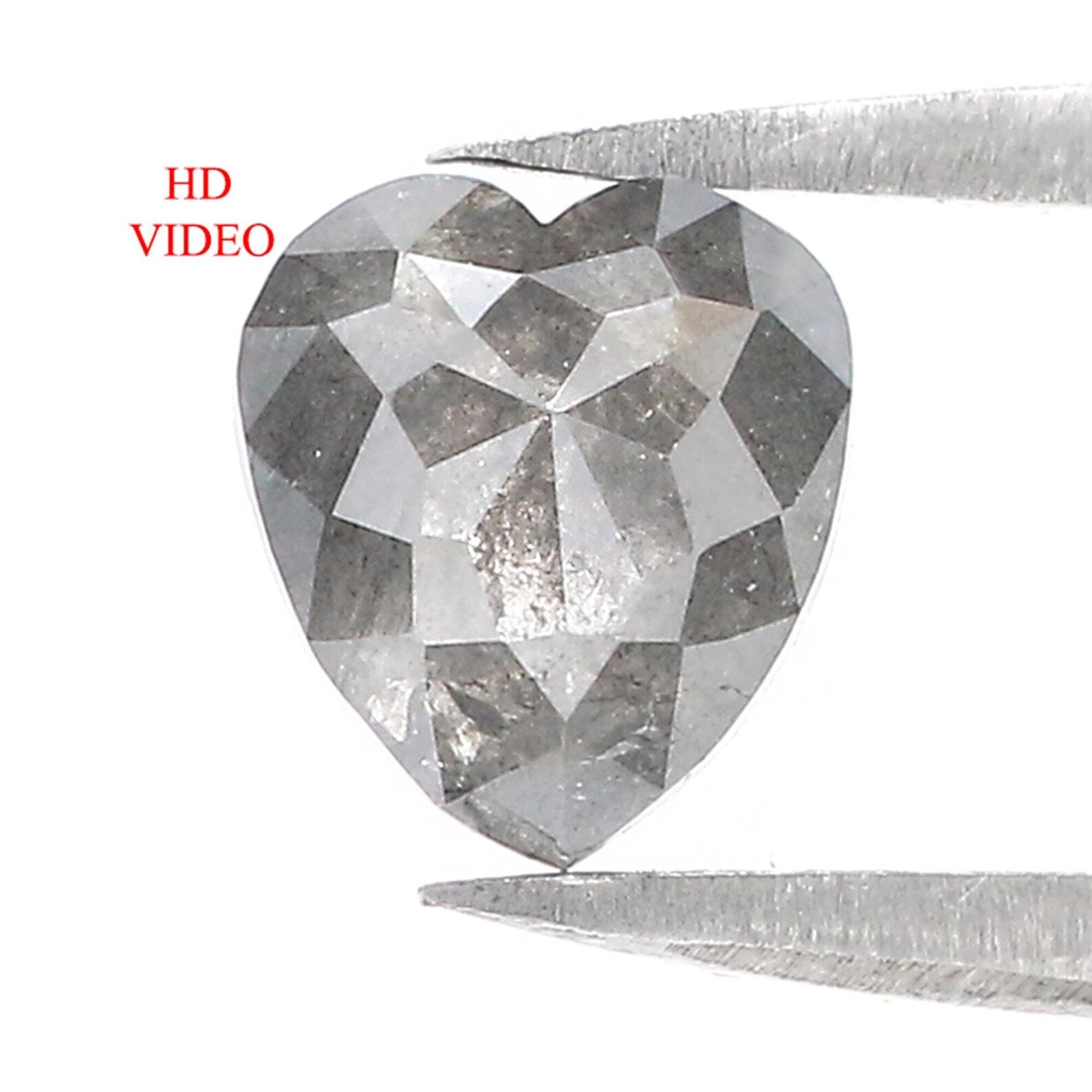 1.35 CT Natural Loose Heart Shape Diamond Grey Color Diamond Heart Cut Diamond 7.00 MM Natural Loose Diamond Heart Rose Cut Diamond QN9129