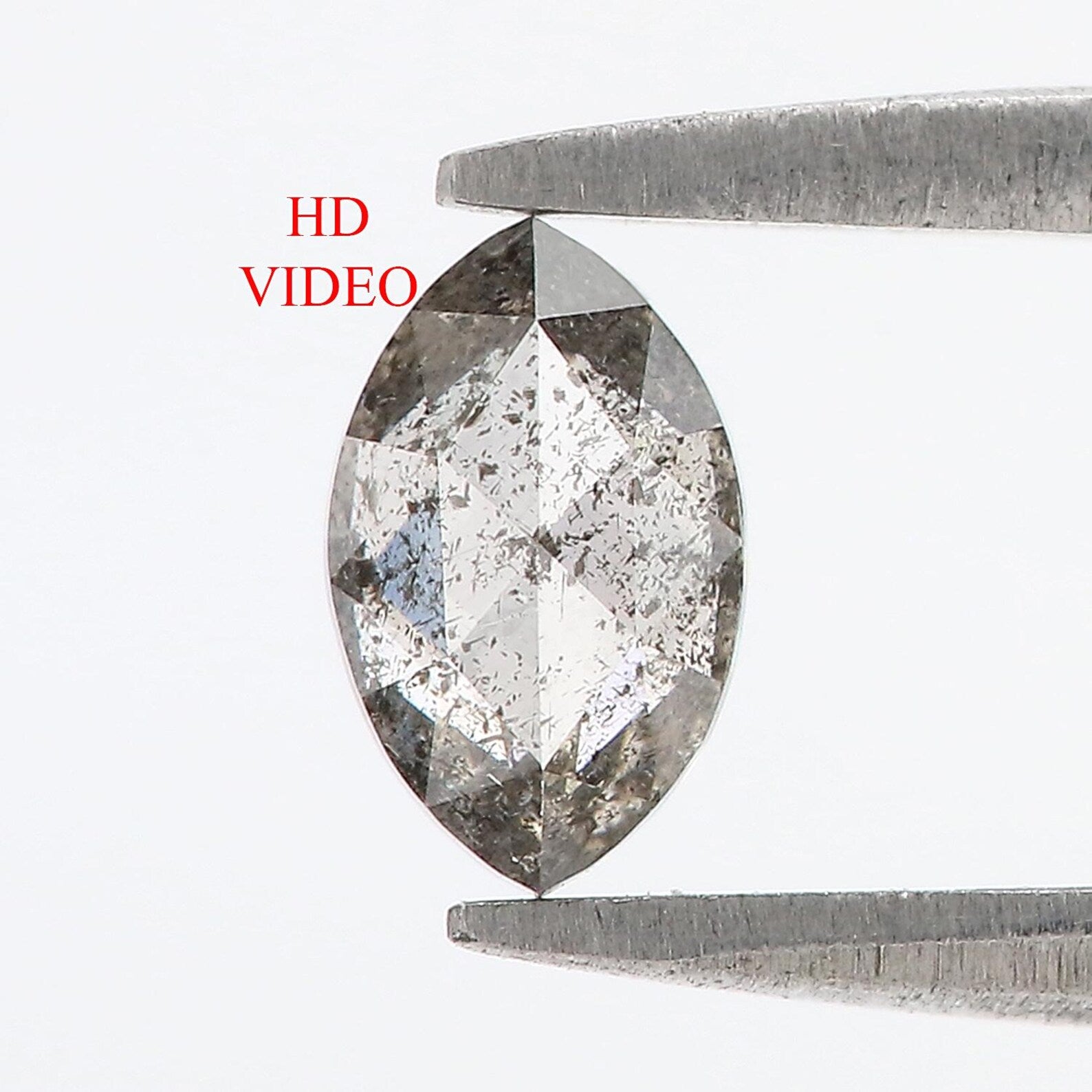 0.57 CT Natural Loose Marquise Cut Diamond Salt And Pepper Marquise Diamond 6.90 MM Natural Black Grey Color Marquise Rose Cut Diamond NQ673