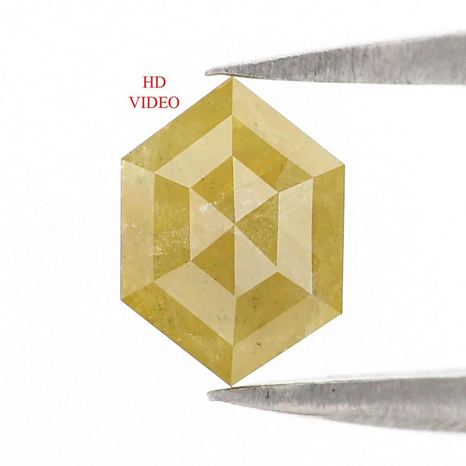 0.82 CT Natural Loose Hexagon Shape Diamond Yellow Color Hexagon Cut Diamond 6.75 MM Natural Yellow Color Hexagon Rose Cut Diamond NQ739