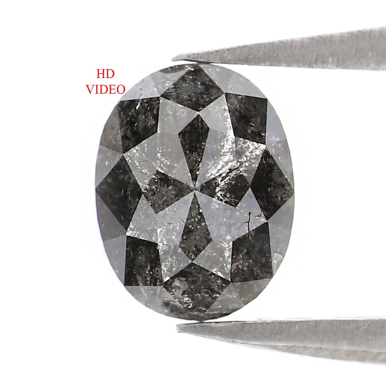 1.03 CT Natural Loose Oval Diamond Salt And Pepper Diamond Natural Loose Diamond 7.00 MM Oval Rose Cut Diamond Oval Shape Diamond NQ1345