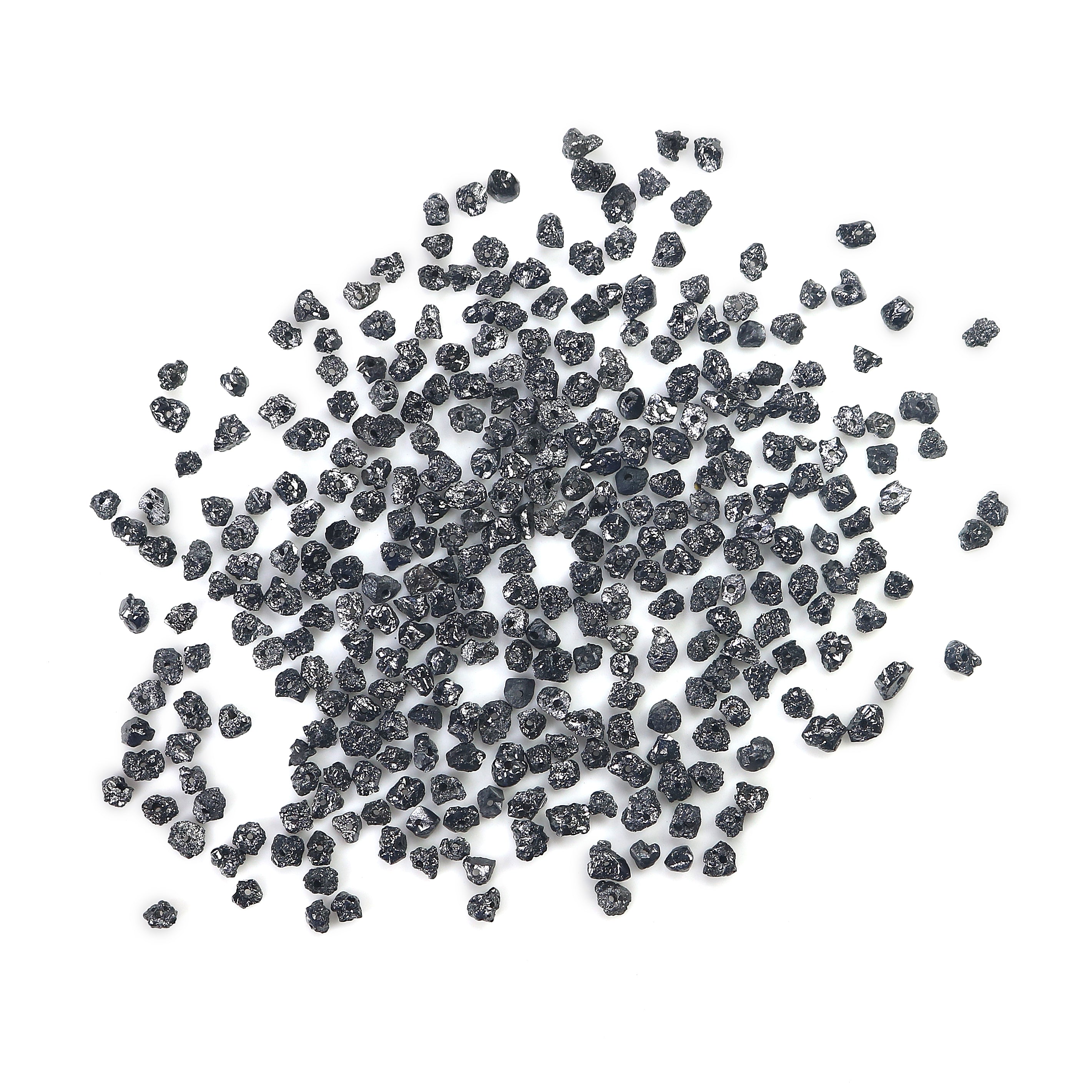 Natural Loose Rough Cut Diamond Black Color Rough Cut Diamond 1.80 to 2.50 MM Uncut Drilled Bead 30 Pieces Rough Irregular Cut Diamond Q101