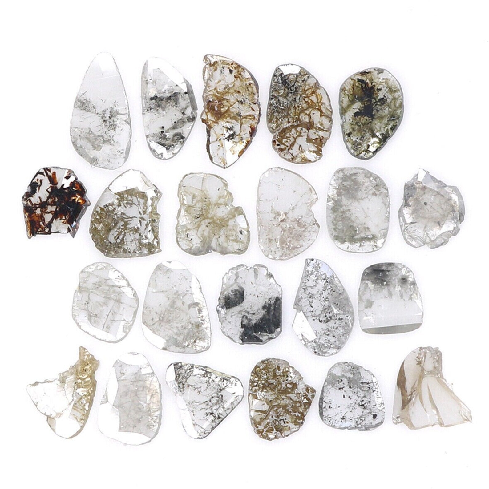 2.02 CT Natural Loose Slice Cut Diamond Salt And Pepper Slice Diamond 4.15 MM Natural Black Grey Color Diamond Slice Rose Cut Diamond NQ1739