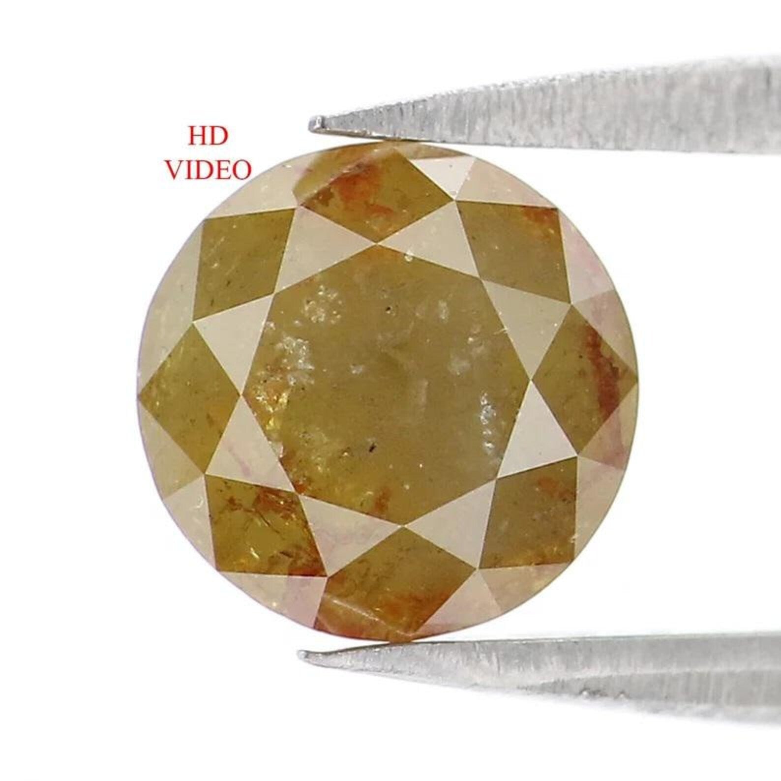 1.55 CT Natural Loose Round Shape Diamond Yellow Color Round Diamond 6.65 MM Natural Diamond Yellow Color Round Brilliant Cut Diamond NQ1692