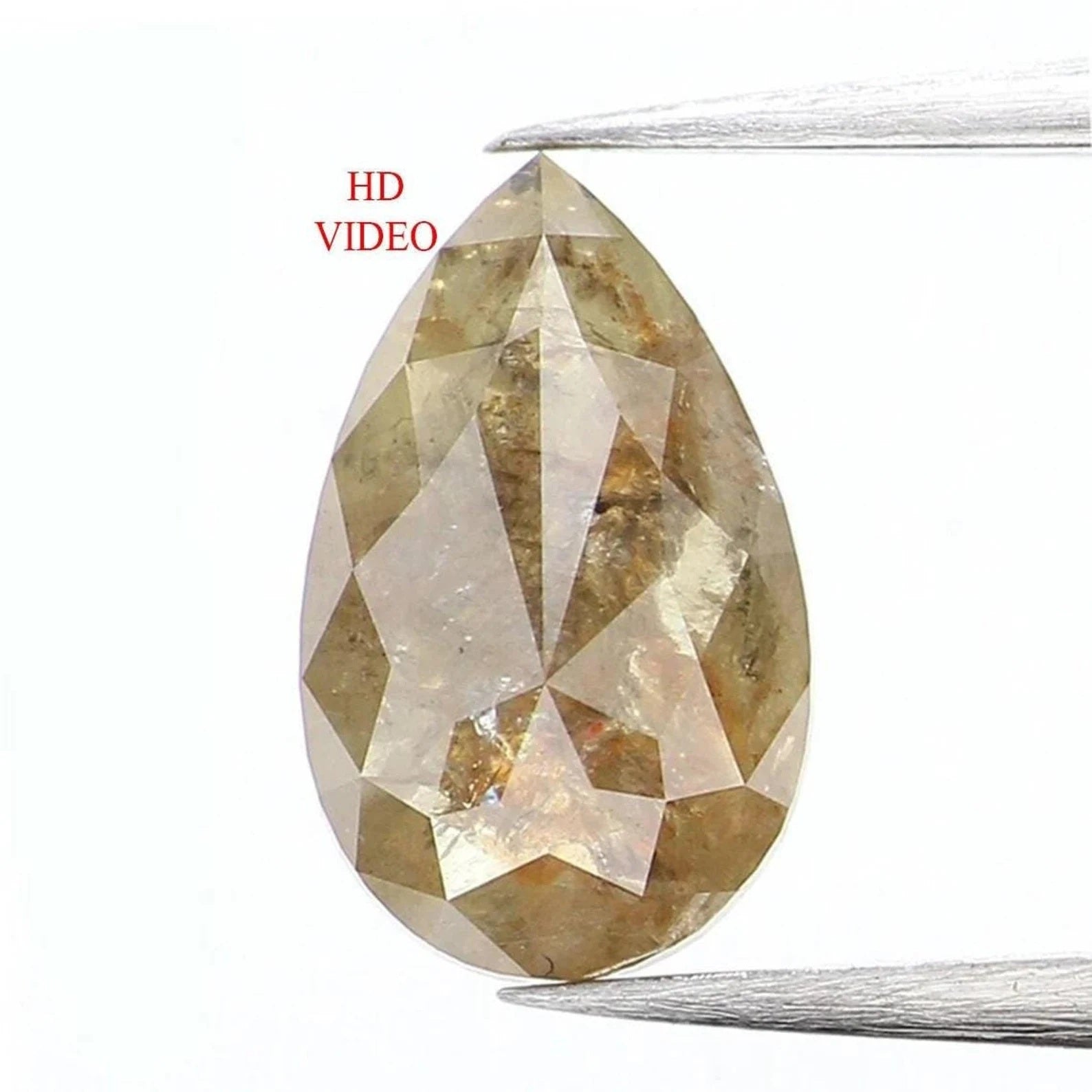 0.98 Ct Natural Loose Pear Shape Diamond Yellow Color Pear Diamond 8.20 MM Natural Loose Green Diamond Color Pear Rose Cut Diamond NQ1077
