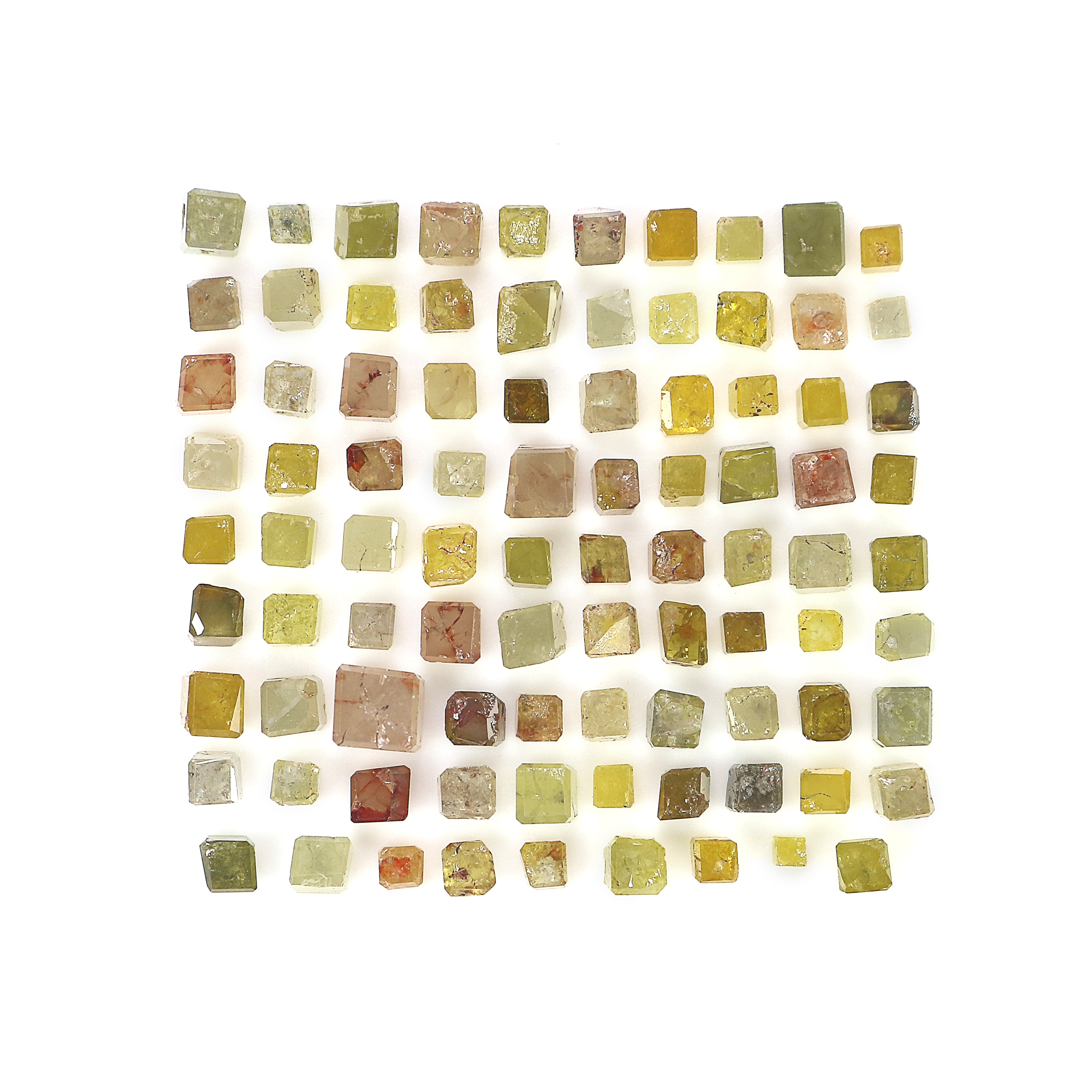 Natural Loose Square Cube Rough Shape Diamond Mix Color Square Uncut Diamond 1.50 to 2.50 MM Polished Square Cube Irregular Cut Diamond Q63