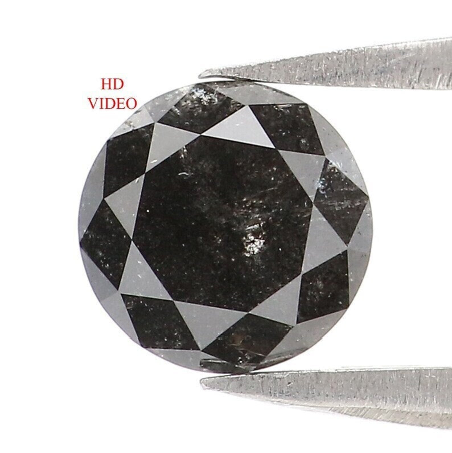 0.71 CT Natural Loose Round Brilliant Cut Diamond Salt And Pepper Round Cut Diamond 5.70 MM Natural Black Grey Round Shape Diamond NQ1045