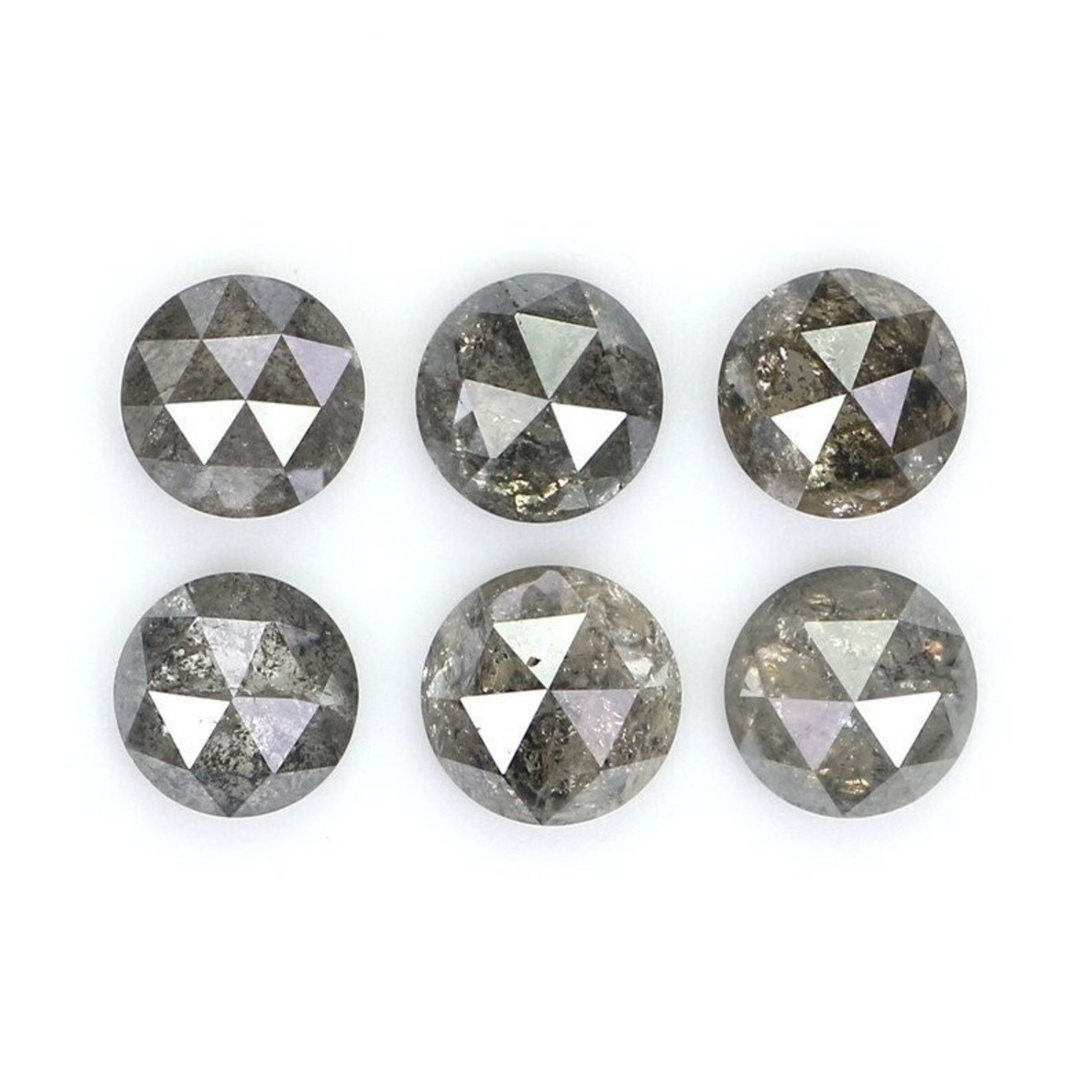 1.81 CT Natural Loose Round Shape Diamond Salt And Pepper Round Cut Diamond 3.90 MM Natural Black Grey Color Round Rose Cut Diamond NQ2060