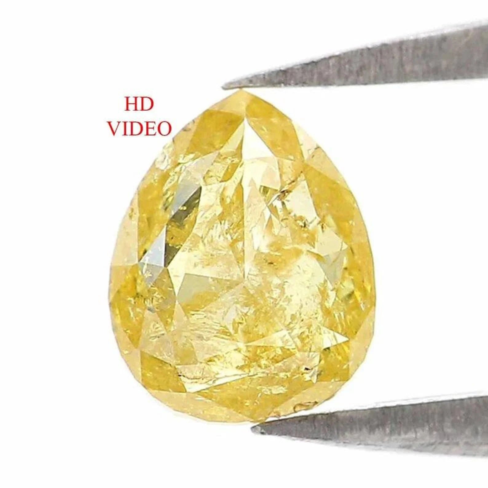 0.58 CT Natural Loose Pear Shape Diamond Yellow Color Pear Cut Diamond 6.10 MM Natural Loose Yellow Color Pear Rose Cut Diamond NQ1943