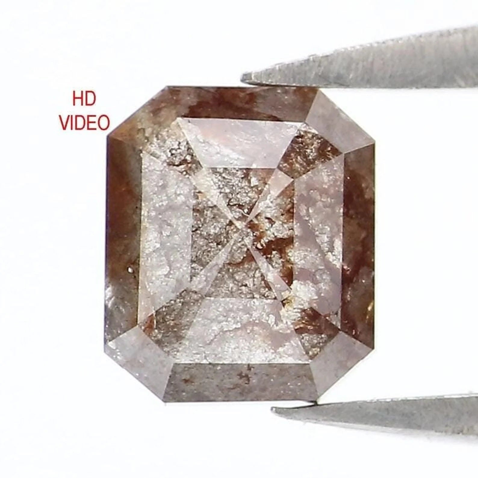 0.74 Ct Natural Loose Emerald Shape Diamond Brown Color Emerald Diamond 5.85 MM Natural Loose Brown Color Emerald Rose Cut Diamond NQ9347