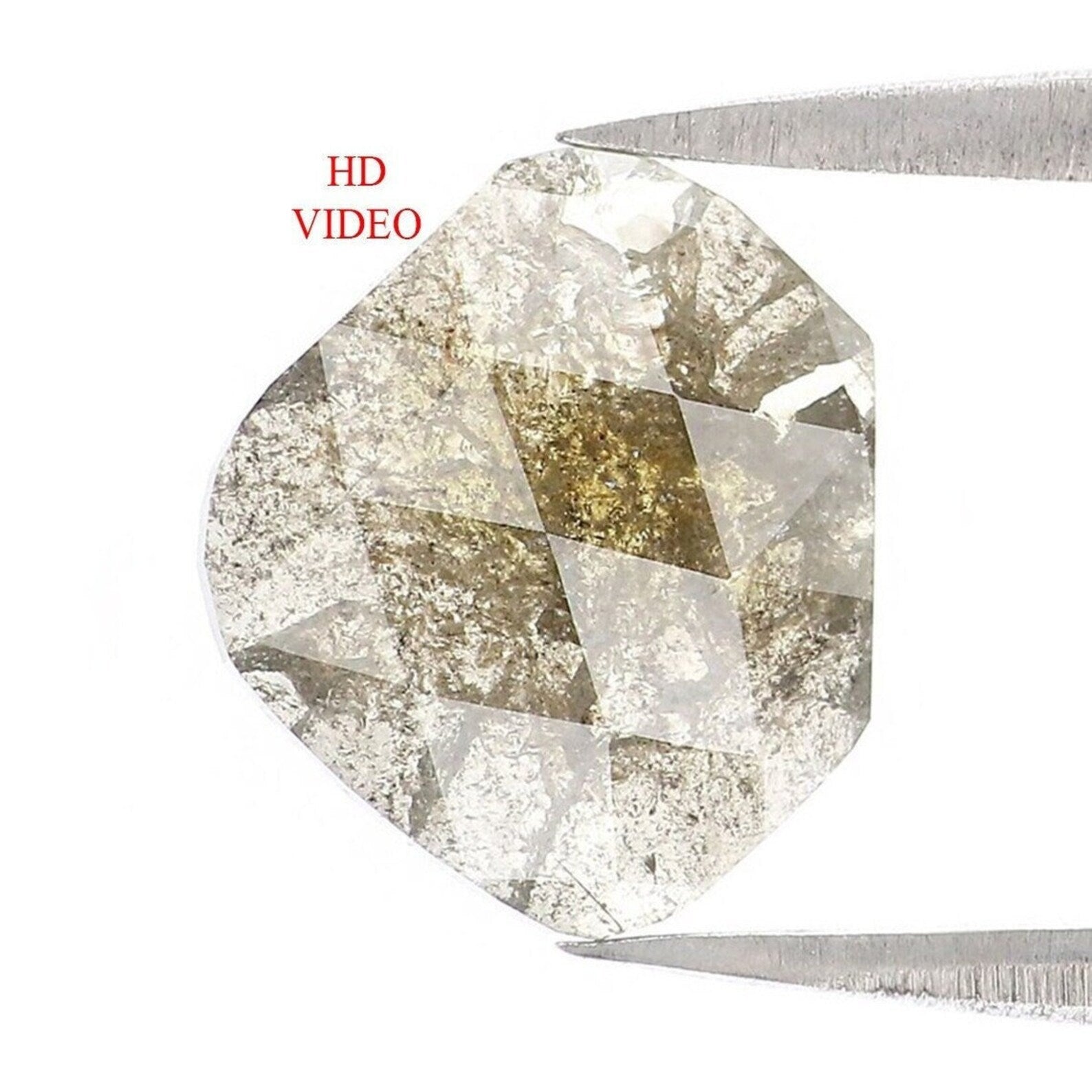 1.37 CT Natural Loose Antique Shape Diamond Salt And Pepper Antique Cut Diamond 9.80 MM Natural Grey Color Antique Rose Cut Diamond NQ7982