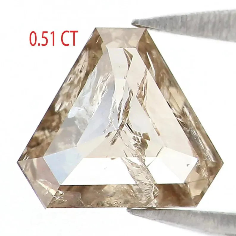 0.51 CT Natural Loose Antique Shape Diamond Brown Color Shield Diamond 6.75 MM Natural Loose Diamond Brown Antique Rose Cut Diamond NQ7009