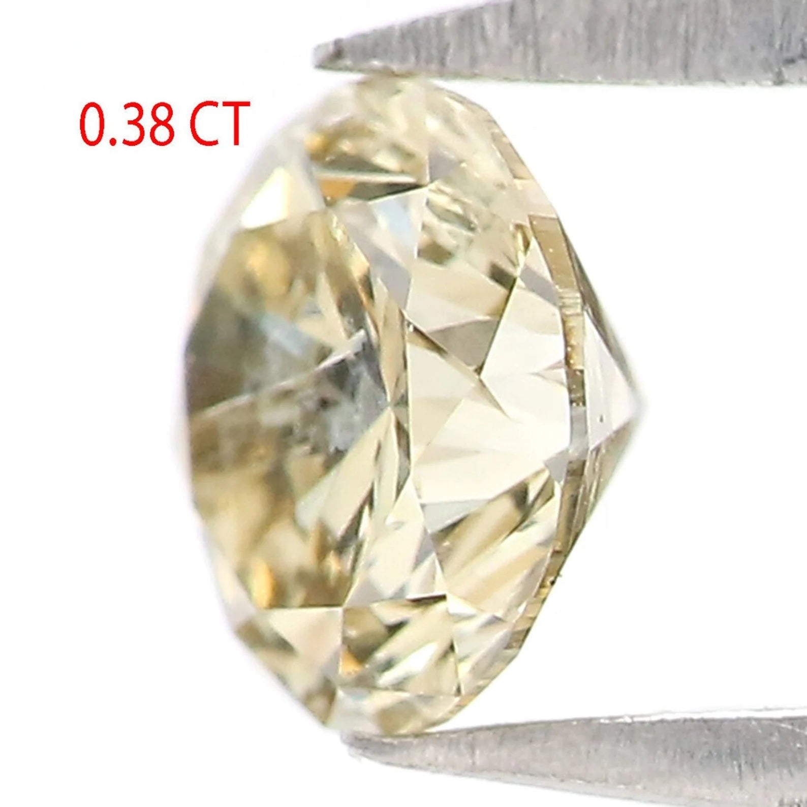 0.38 CT Natural Loose Round Shape Diamond Light Yellow Color Round Diamond 4.55 MM Natural Yellow Color Round Brilliant Cut Diamond QN2180