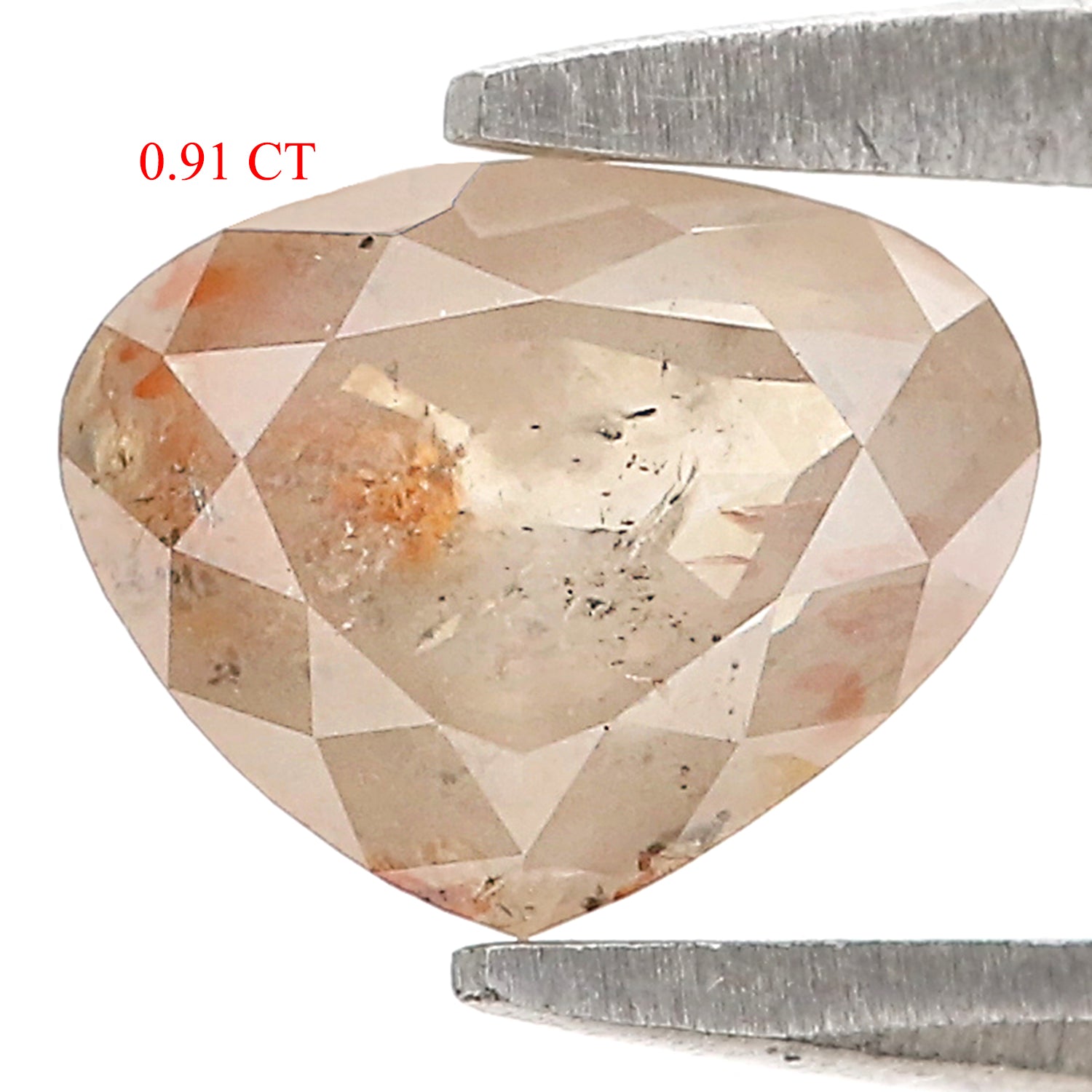 Natural Heart Grey Diamond 0.91 CT Loose Rose Cut Brown Stone 5.40 MM Rustic Diamond Heart Diamond For Custom Engagement Ring L3649