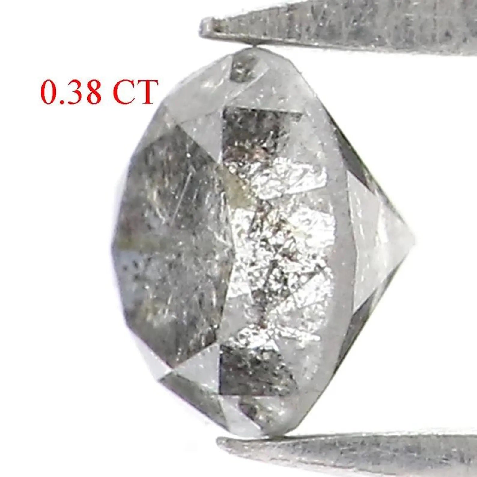 0.38 CT Natural Loose Round Shape Diamond Salt And Pepper Round Diamond 4.40 MM Natural Black Grey Color Round Brilliant Cut Diamond NQ2324