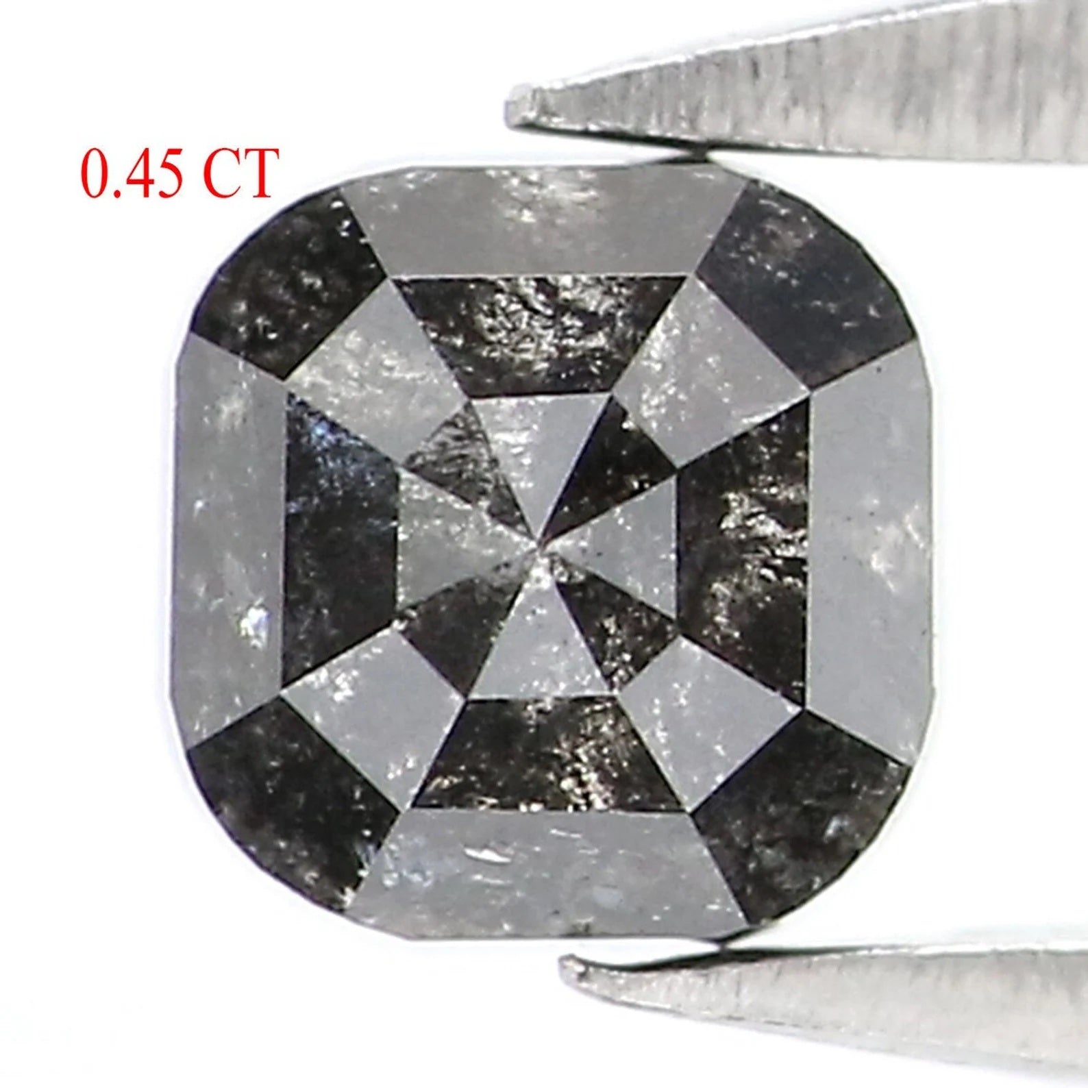0.45 CT Natural Loose Radiant Cut Diamond Salt And Pepper Diamond 3.95 MM Natural Diamond Black Grey Color Radiant Rose Cut Diamond NQ9273