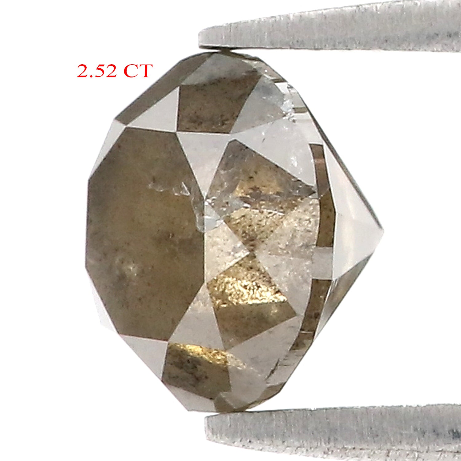2.52 Ct Natural Loose Round Shape Diamond Grey Color Round Cut Diamond 7.80 MM Natural Loose Brown Color Round Brilliant Cut Diamond LQ7218