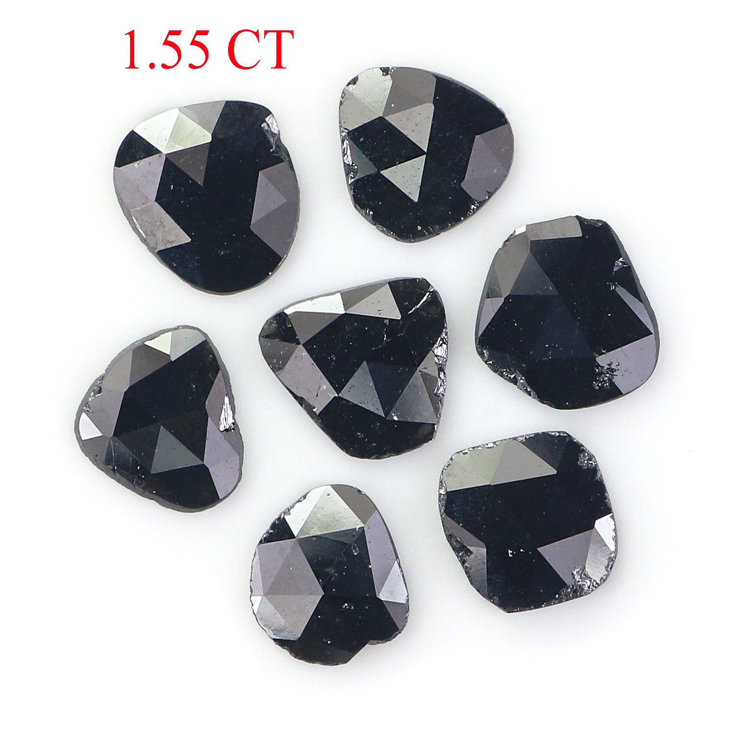 1.55 CT Natural Loose Slice Shape Diamond Black Color Slice Cut Diamond 5.10 MM Natural Loose Black Color Slice Rose Cut Diamond LQ2596