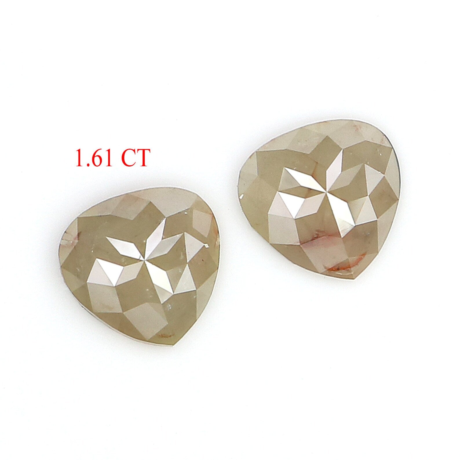 1.61 CT Natural Loose Heart Pair Diamond Grey Color Heart Diamond Natural Loose Diamond 6.50 MM Heart Cut Diamond Heart Shape Diamond NQ2483