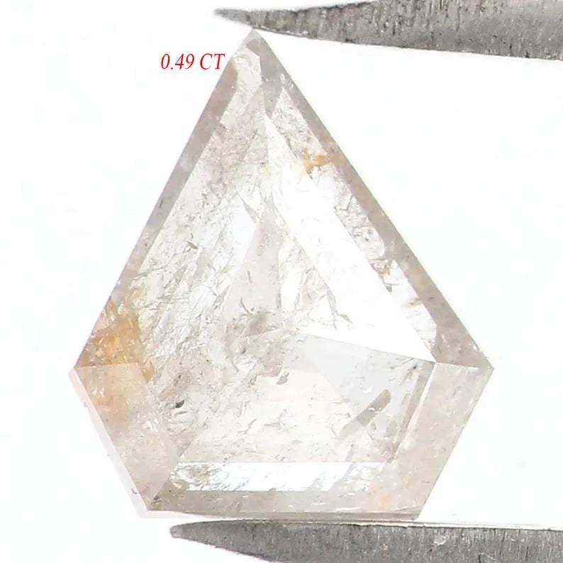 0.49 CT Natural Loose Shield Shape Diamond Grey Color Shield Cut Diamond 6.50 MM Natural Milky Grey Color Shield Rose Cut Diamond NQ7709