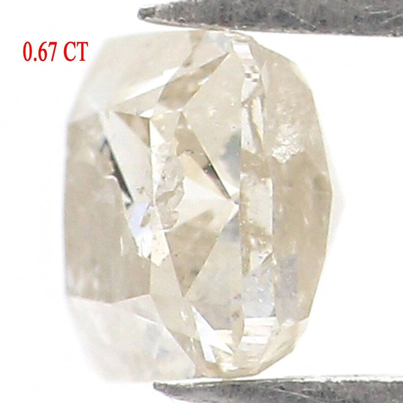 0.67 Ct Natural Loose Cushion Diamond Yellow Grey Color Cushion Diamond 4.60 MM Natural Loose Diamond Cushion Brilliant Cut Diamond NQ8716