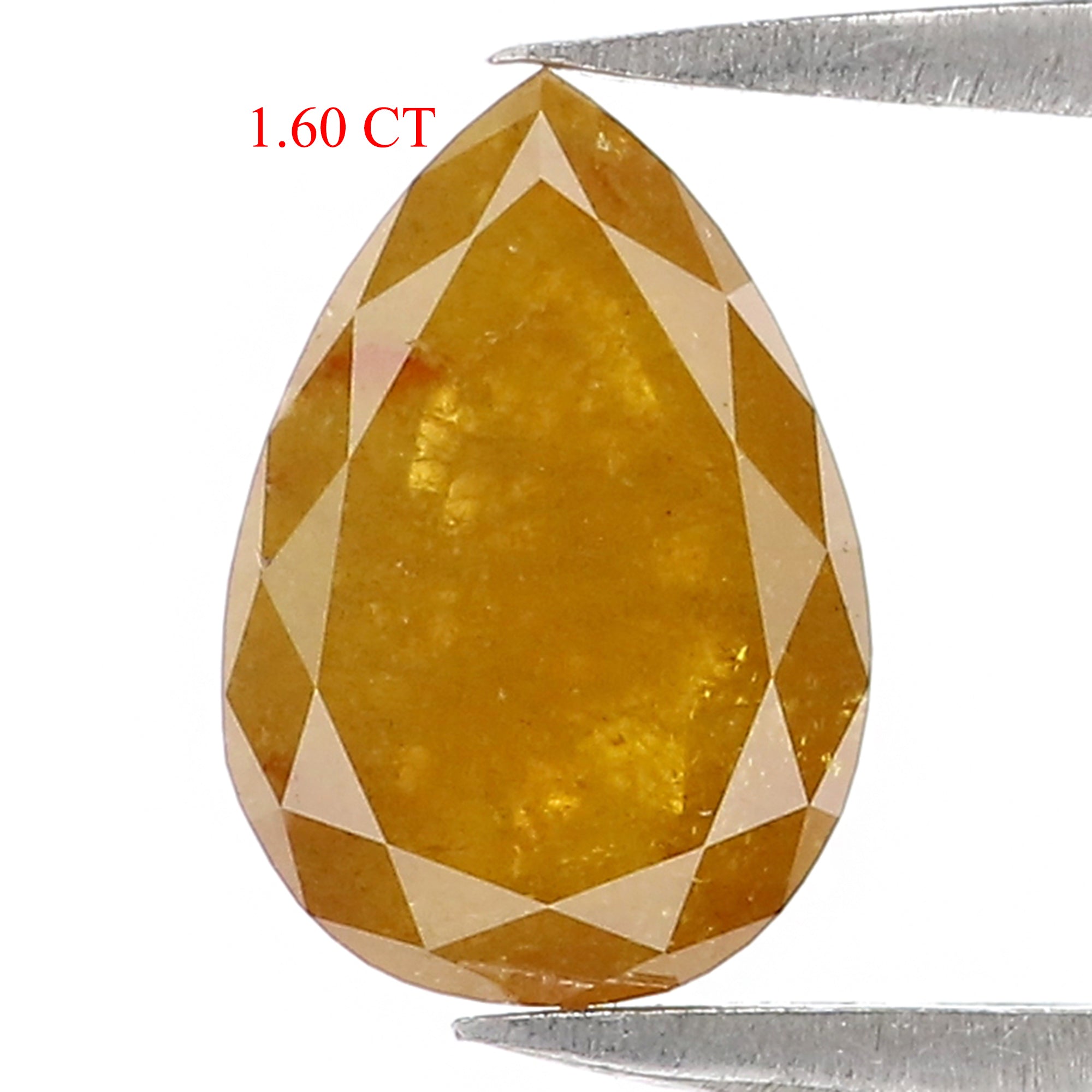1.60 CT Natural Loose Pear Shape Diamond Yellow Color Pear Shape Diamond 9.40 MM Natural Loose Yellow Diamond Pear Rose Cut Diamond QK2263