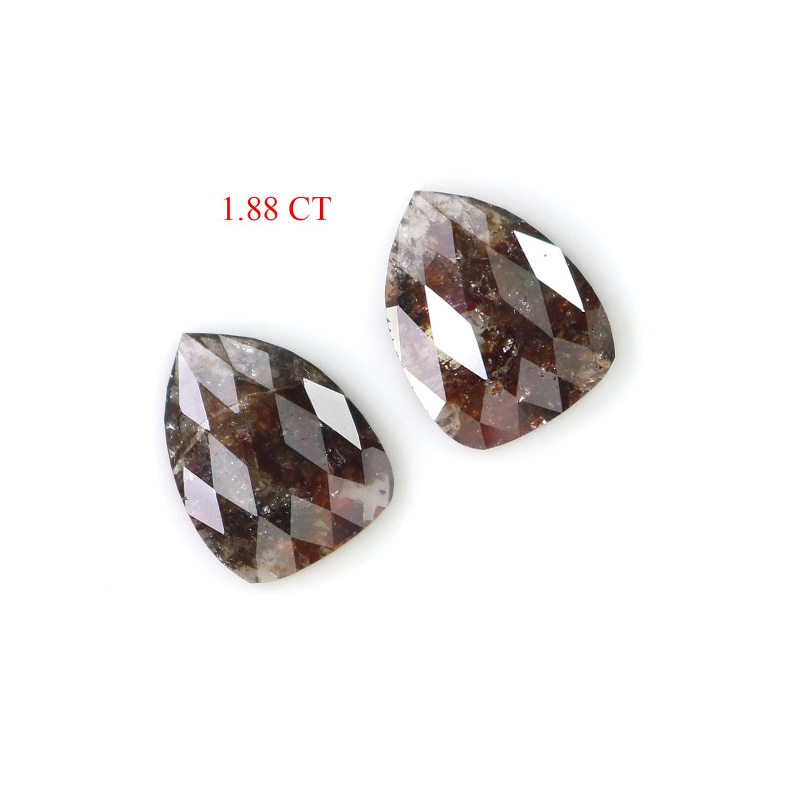 1.88 CT Natural Loose Pear Shape Pair Diamond Brown Color Pear Diamond 9.00 MM Natural Loose Diamond Pear Shape Rose Cut Diamond NQ8365