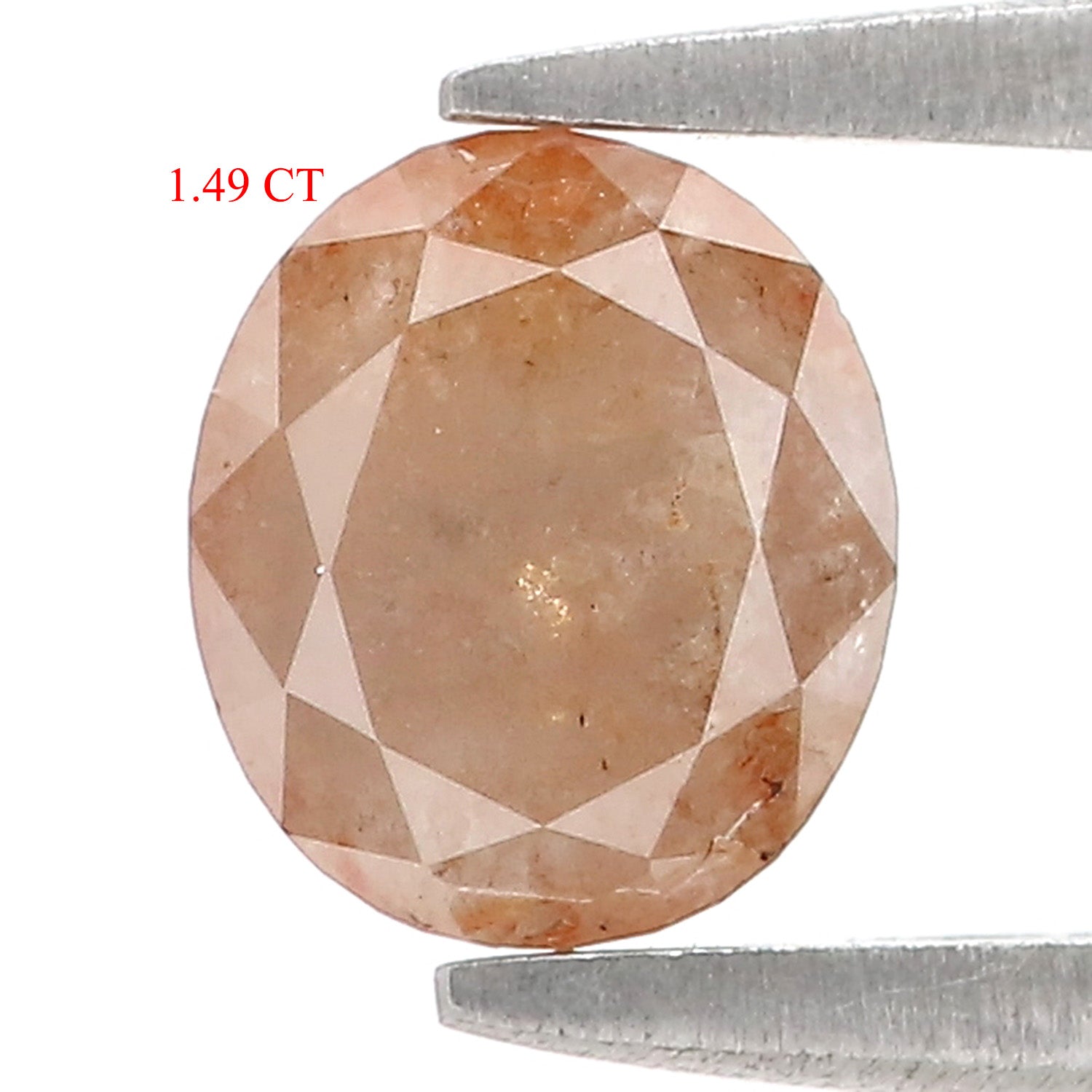 Natural Oval Brown Diamond 1.49 CT Loose Rose Cut Brown Stone 6.70 MM Rustic Diamond Oval Diamond For Custom Engagement Ring L3640