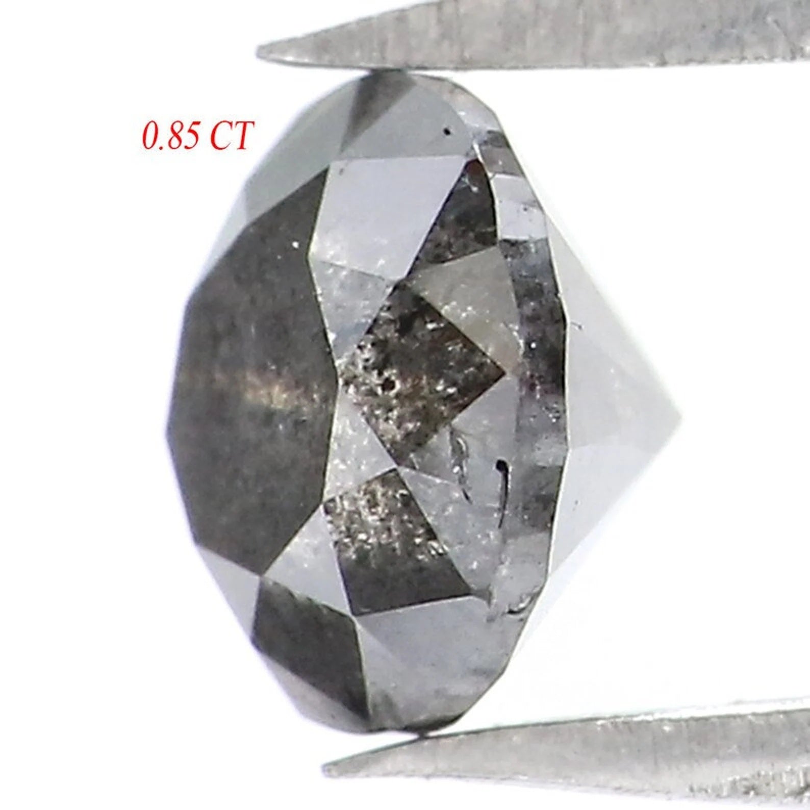 0.85 Ct Natural Loose Round Shape Diamond Salt And Pepper Round Diamond 5.50 MM Natural Black Grey Color Round Brilliant Cut Diamond NQ9353