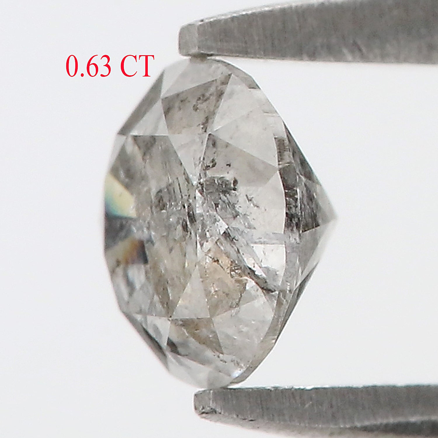 0.63 CT Natural Loose Round Shape Diamond Salt And Pepper Round Cut Diamond 5.30 MM Natural Loose Diamond Round Brilliant Cut Diamond LQ532