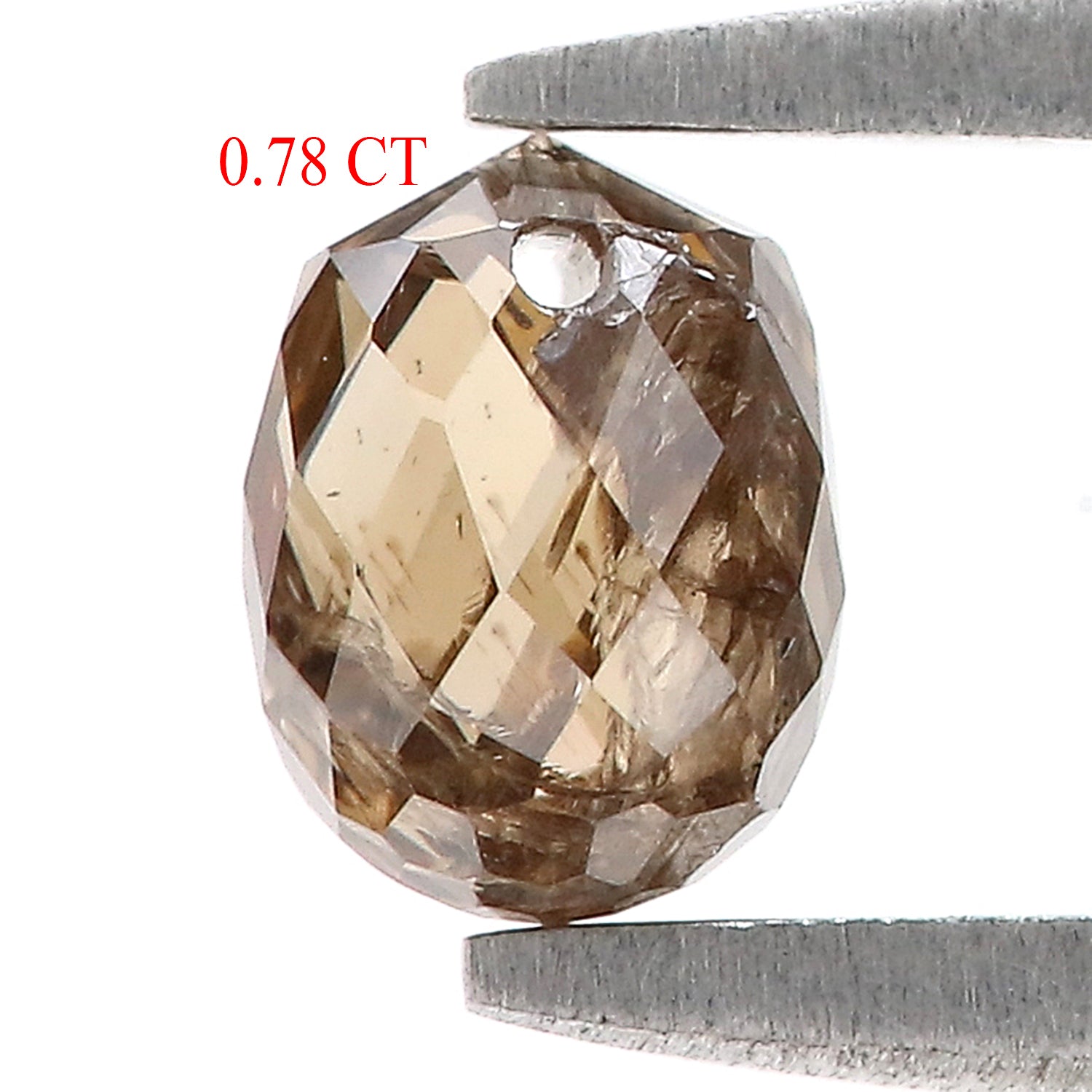 0.78 Ct Natural Loose Briolette Shape Diamond Brown Color Drop Diamond 5.30 MM Natural Loose Brown Color Briolette Rose Cut Diamond LQ9838