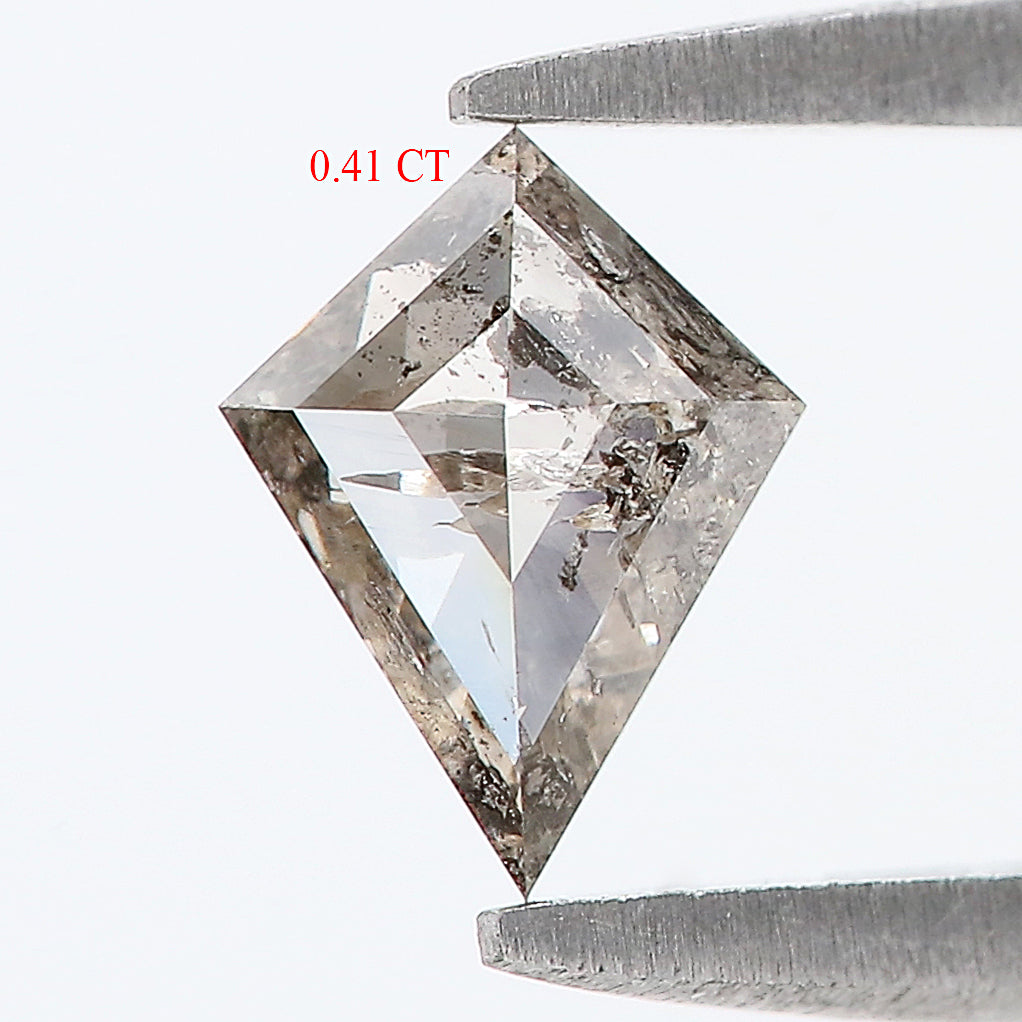 0.41 CT Natural Loose Kite Shape Diamond Salt And Pepper Kite Rose Cut Diamond 6.85 MM Black Grey Color Kite Shape Rose Cut Diamond LQ223