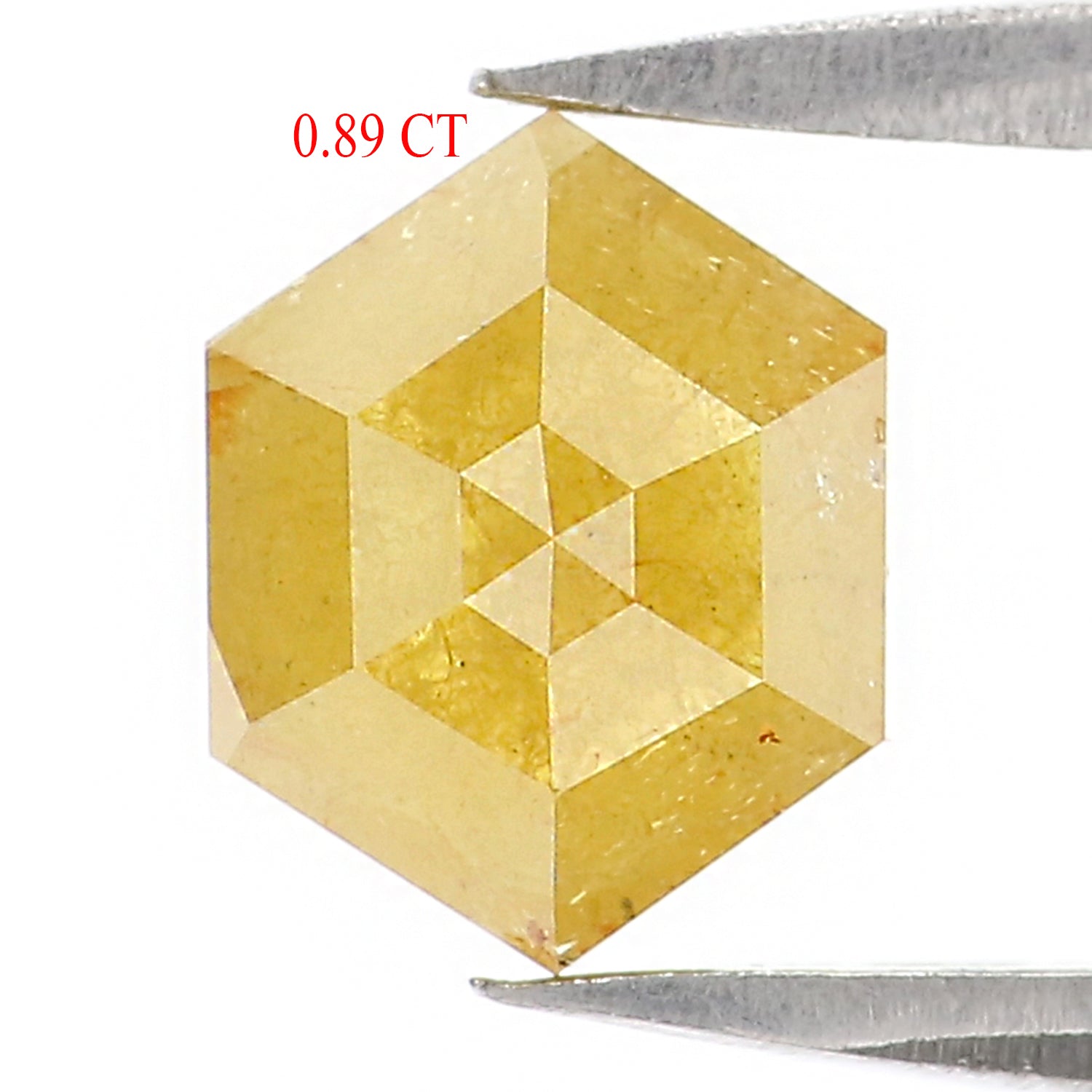 0.89 CT Natural Loose Hexagon Shape Diamond Yellow Color Hexagon Cut Diamond 5.80 MM Natural Yellow Color Hexagon Rose Cut Diamond KQ1279