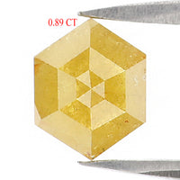 Natural Loose Hexagon Diamond, Yellow Color Diamond, Natural Loose Diamond, Hexagon Rose Cut Diamond, 0.89 CT Hexagon Shape Diamond KR1279