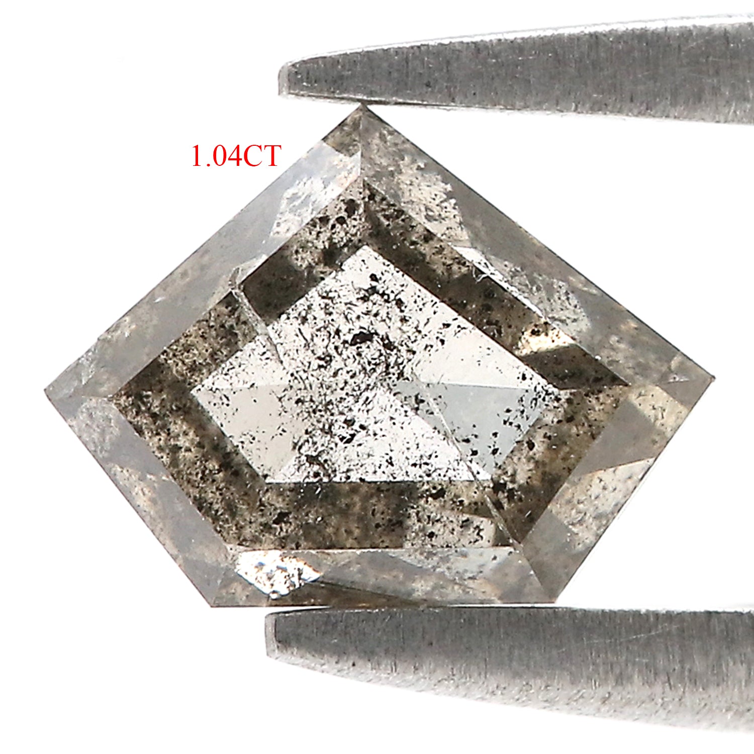 1.04 CT Natural Loose Shield Shape Diamond Salt And Pepper Shield Diamond 5.70 MM Natural Loose Black Color Shield Rose Cut Diamond QL9520
