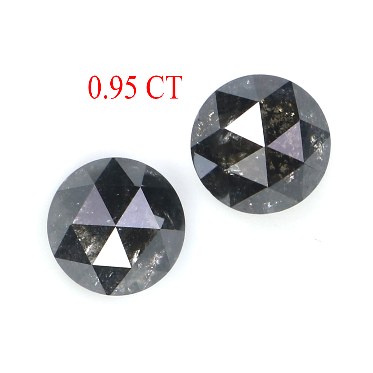 0.95 CT Natural Loose Round Rose Cut Diamond Salt And Pepper Round Shape Diamond 4.50 MM Black Grey Round Shape Rose Cut Diamond KQ2662