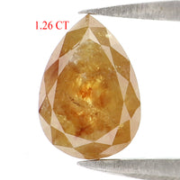 Natural Loose Pear Diamond, Brown Color Pear Cut Diamond, Natural Loose Diamond, Pear Rose Cut Diamond, 1.26 CT Pear Shape Diamond KDL2848