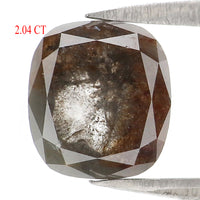 Natural Loose Cushion Diamond, Salt And Pepper Diamond, Natural Loose Diamond, Cushion Rose Cut Diamond, 2.04 CT Cushion Shape Diamond KDL2887