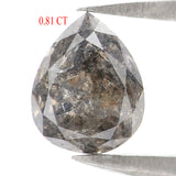 Natural Loose Pear Diamond, Salt And Pepper Pear Diamond, Natural Loose Diamond, Pear Rose Cut Diamond, 0.81 CT Pear Shape Diamond KDL2839