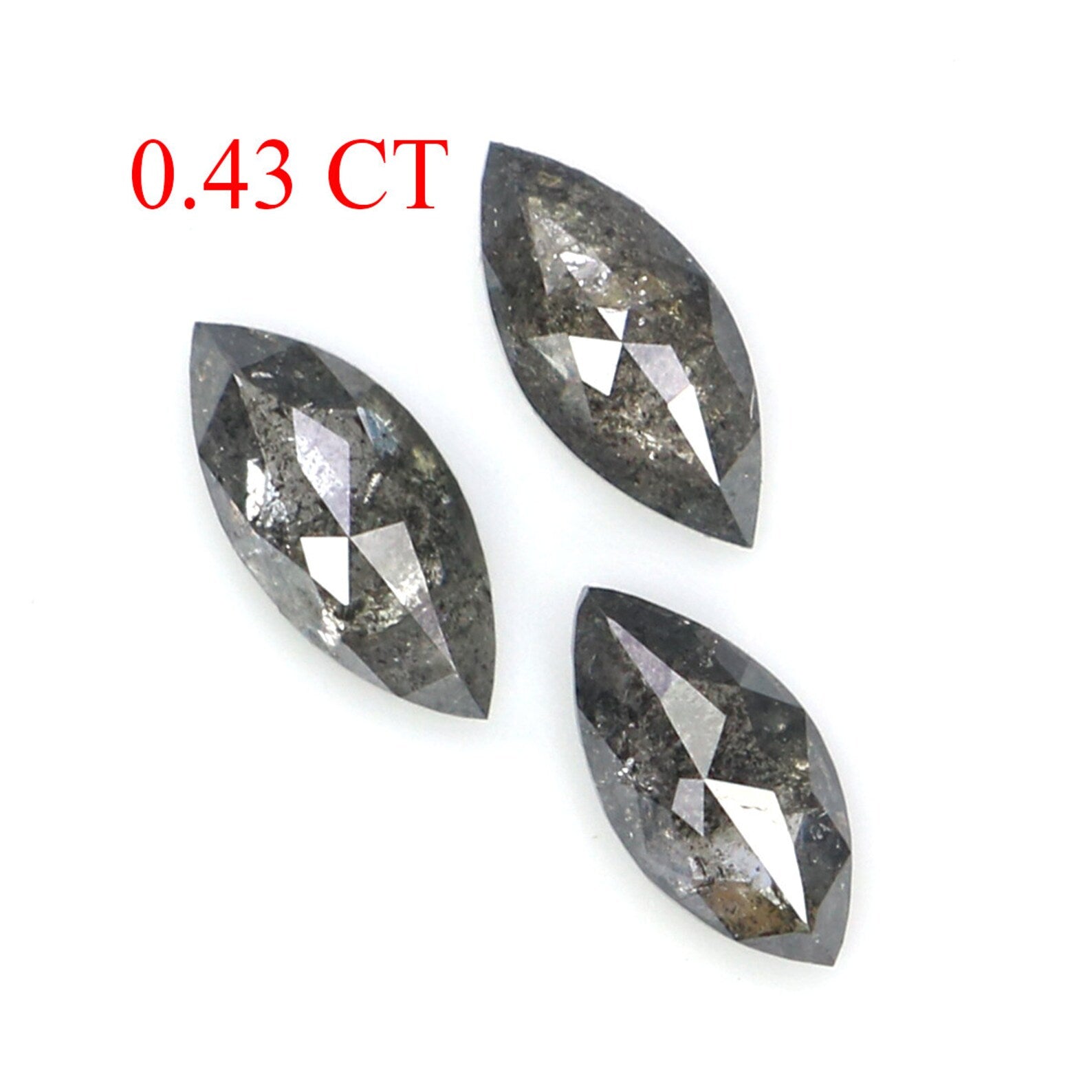 Natural Loose Marquise Diamond, Salt And Pepper Marquise Diamond, Natural Loose Diamond Marquise Cut Diamond, 0.43 CT Marquise Shape KDN2295
