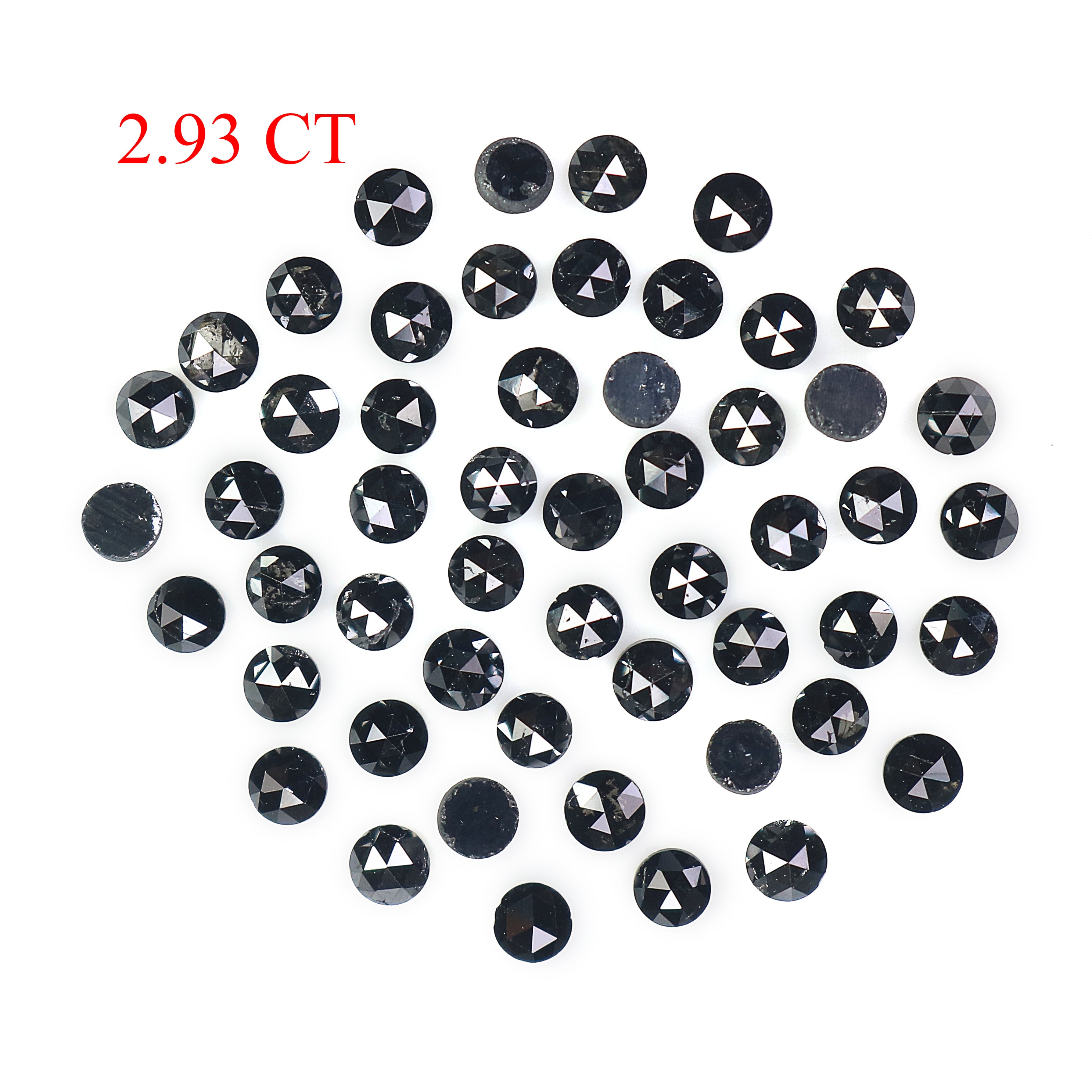 2.93 CT Natural Loose Round Rose Cut Diamond Black Color Round Shape Diamond 2.30 MM Natural Loose Black Color Round Rose Cut Diamond LQ1798