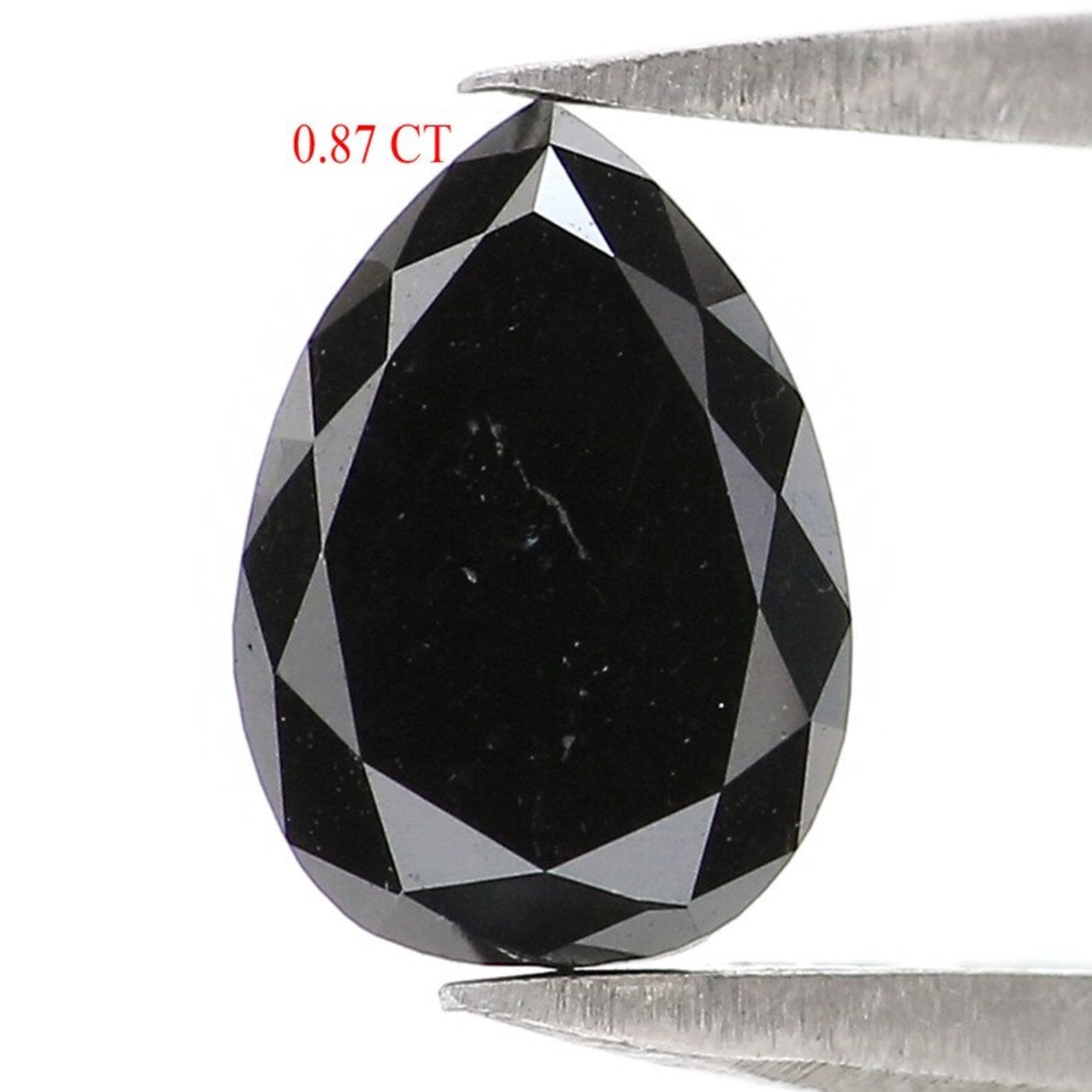 0.87 CT Natural Loose Pear Shape Diamond Black Color Pear Cut Diamond 7.15 MM Natural Loose Diamond Black Color Pear Rose Cut Diamond NQ108