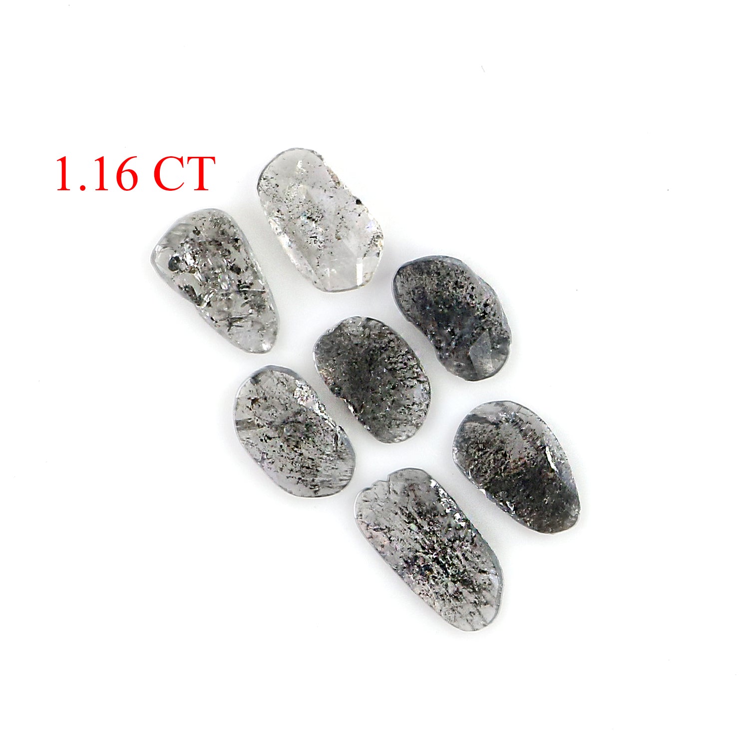 1.16 Ct Natural Loose Slice Shape Diamond Slice Salt And Pepper Diamond 4.80 MM Slice Natural Loose Diamond Slice Black Grey Diamond LQ3033