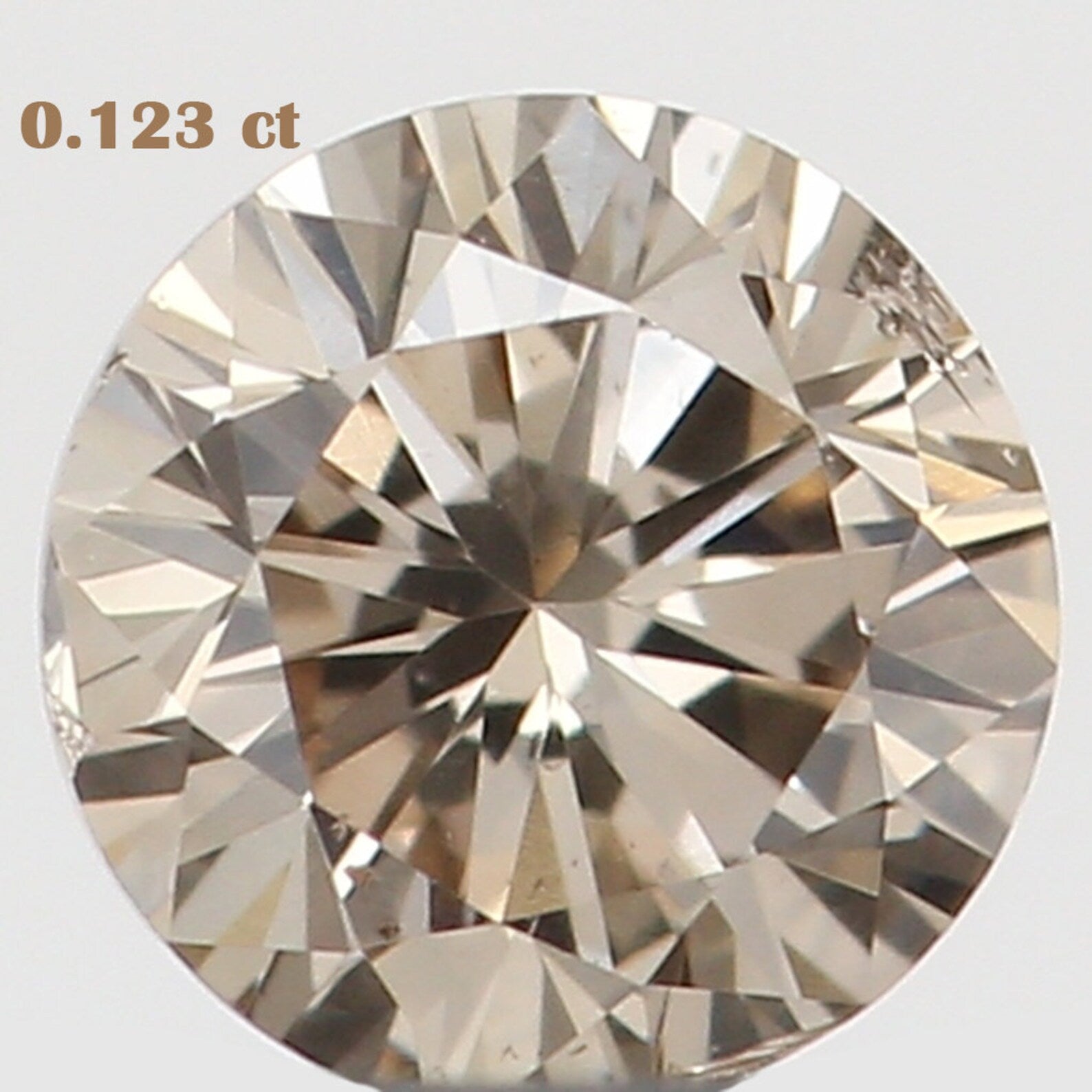 0.123 Ct Natural Loose Round Shape Diamond Brown Color Round Cut Diamond 3.10 MM Natural Loose Diamond Round Brilliant Cut Diamond N7815
