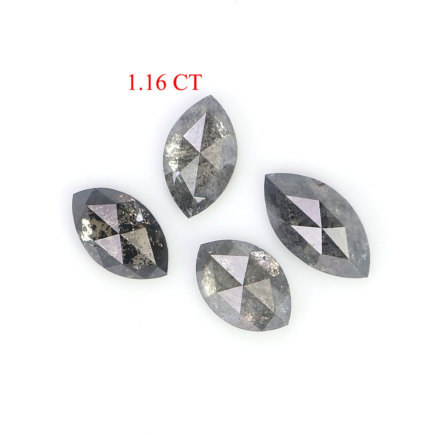 1.16 CT Natural Loose Marquise Shape Diamond Salt And Pepper Marquise Rose Cut Diamond 4.65 MM Black Grey Color Marquise Cut Diamond L8835