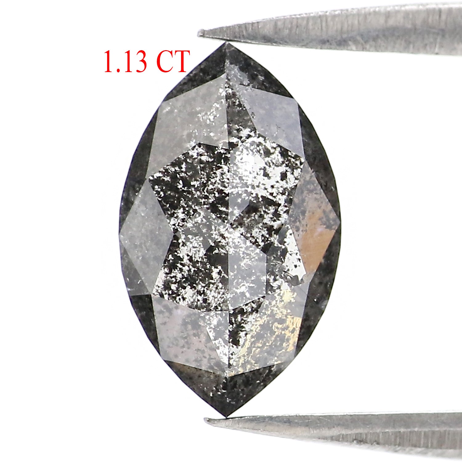 1.13 CT Natural Loose Marquise Shape Diamond Salt And Pepper Marquise Rose Cut Diamond 9.75 MM Black Grey Color Marquise Cut Diamond LQ2959