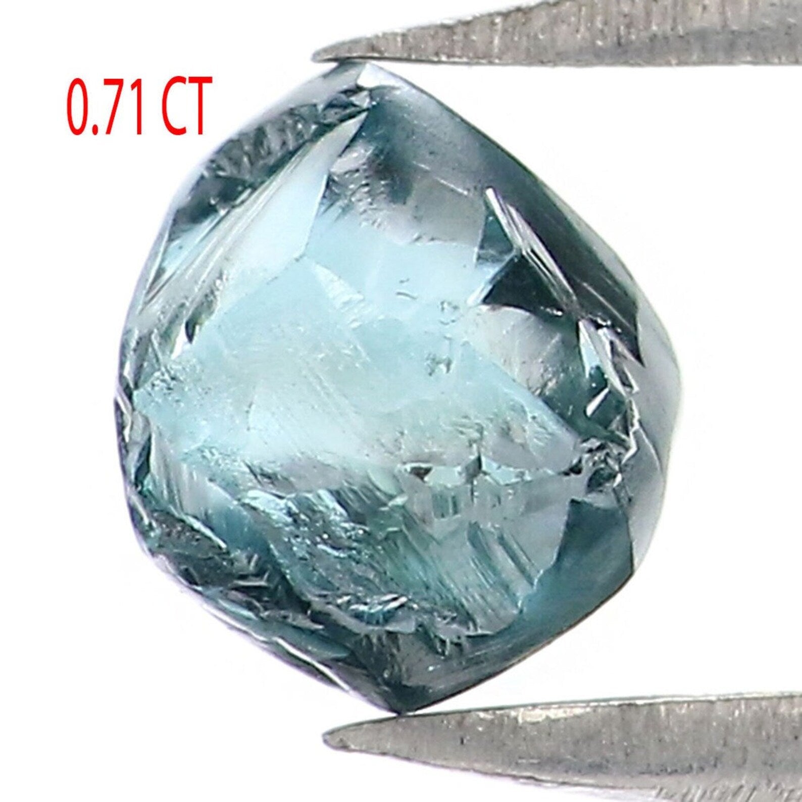 0.71 CT Natural Loose Rough Shape Diamond Blue Color Rough Cut Diamond 4.95 MM Natural Loose Diamond Blue Rough Irregular Cut Diamond NQ2022