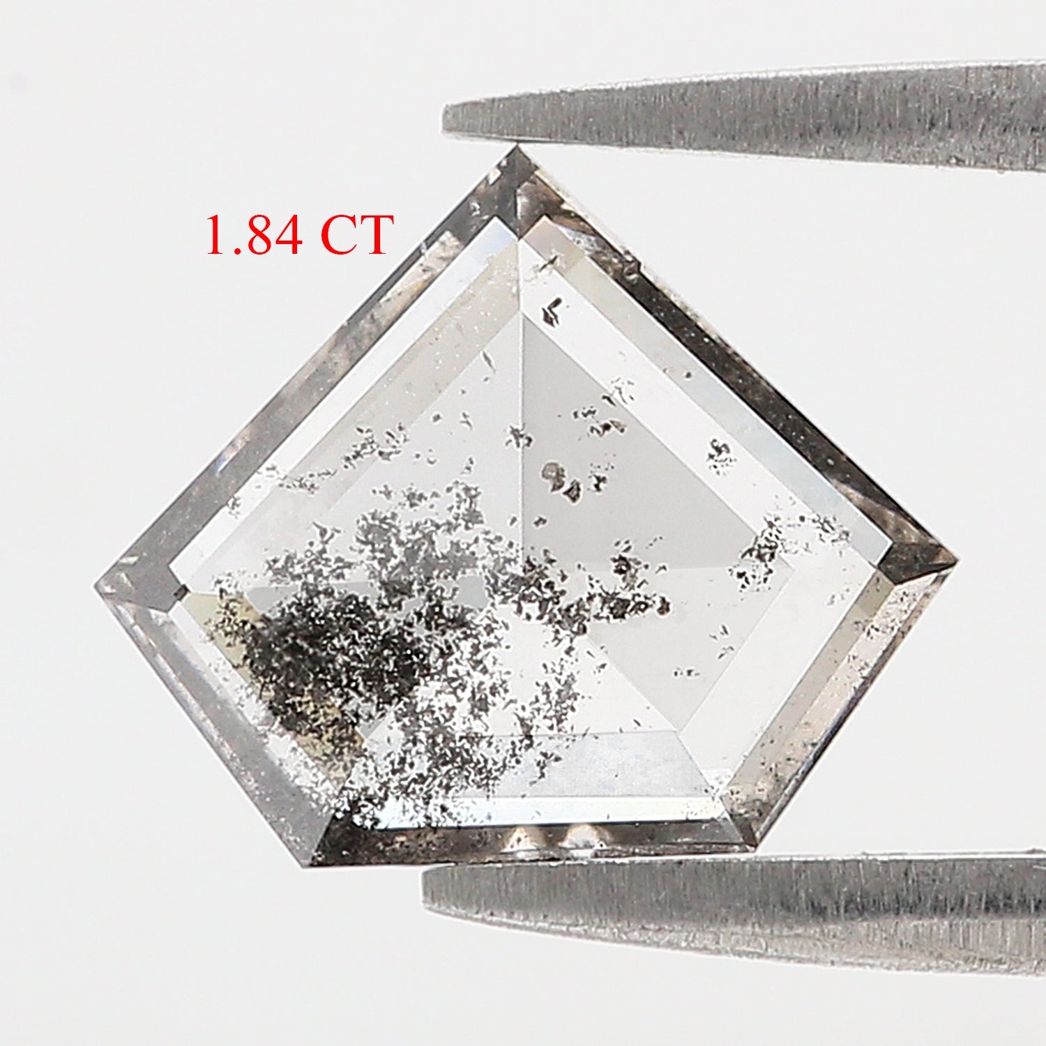 1.84 CT Shield Rose Cut Salt And Pepper Lab Grown 9.45 MM Loose Diamond CVD Fancy Black Grey Color Lab Created Antique Shape Diamonds KDL3515