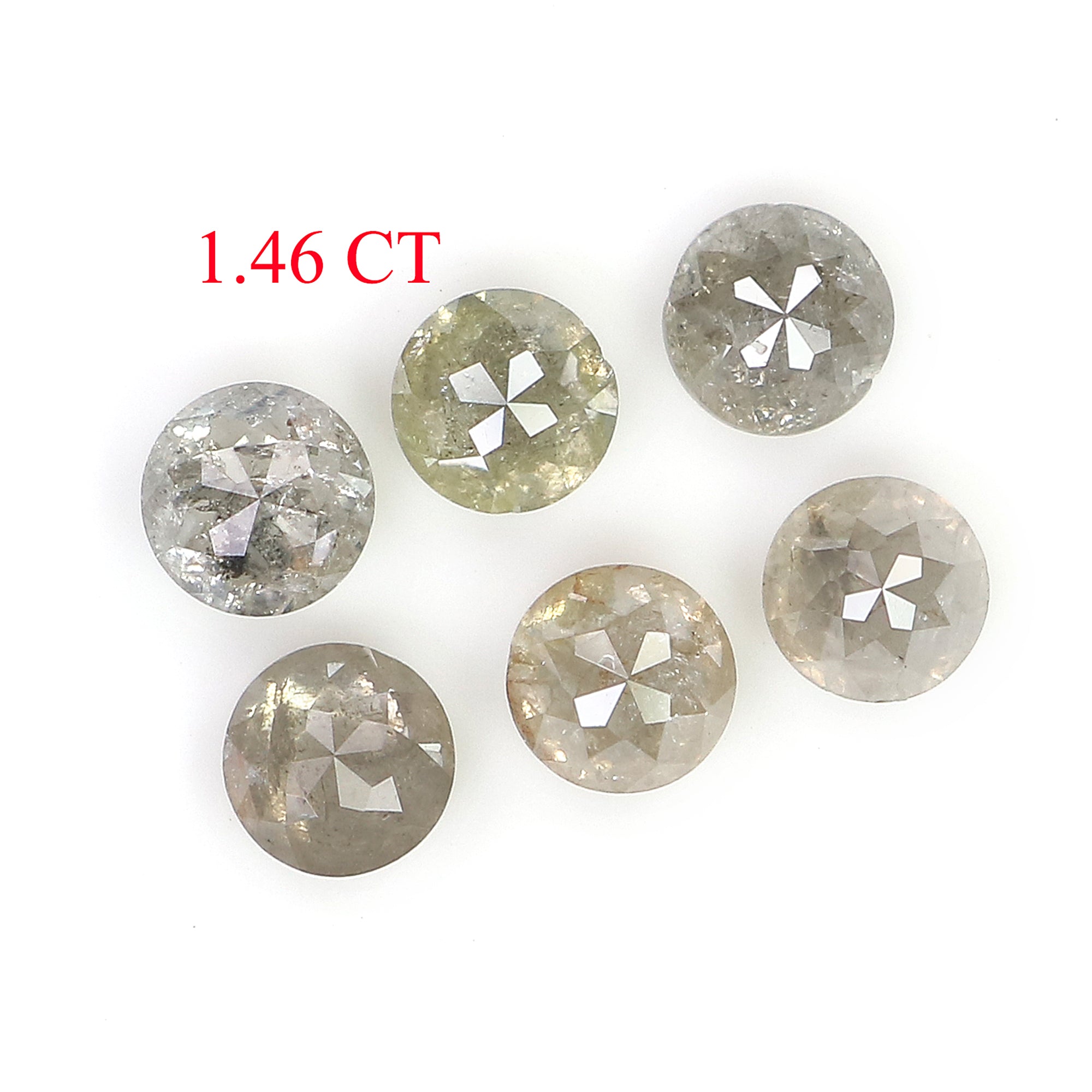 1.46 CT Natural Loose Round Rose Cut Diamond Grey Color Round Shape Diamond 3.50 MM Natural Loose Grey Color Round Rose Cut Diamond LQ1775